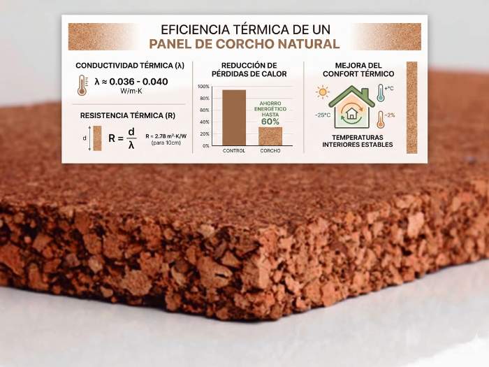 Panel de corcho natural para SATE — aislante ecológico y sostenible