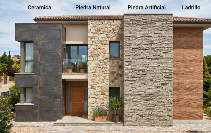 Tipos de acabados para fachadas con SATE — piedra, textura y color